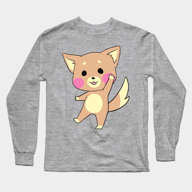 Cute Shiba Inu Dog Long Sleeve T-Shirt by xerosse